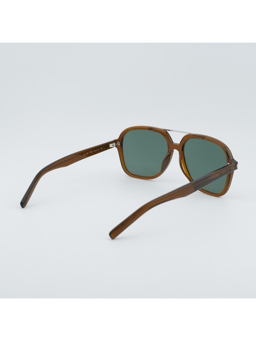 Saint Laurent SL545 004 Sunglasses Brown Aviator Frame, Green Lenses - Picture 3 of 11